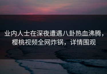 业内人士在深夜遭遇八卦热血沸腾，樱桃视频全网炸锅，详情围观