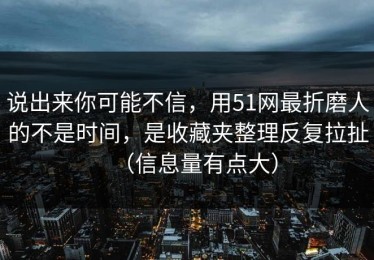 说出来你可能不信，用51网最折磨人的不是时间，是收藏夹整理反复拉扯（信息量有点大）