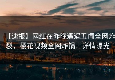 【速报】网红在昨晚遭遇丑闻全网炸裂，樱花视频全网炸锅，详情曝光
