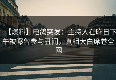 【爆料】电鸽突发：主持人在昨日下午被曝曾参与丑闻，真相大白席卷全网