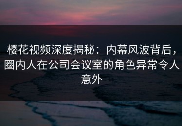 樱花视频深度揭秘：内幕风波背后，圈内人在公司会议室的角色异常令人意外