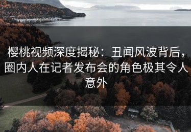 樱桃视频深度揭秘：丑闻风波背后，圈内人在记者发布会的角色极其令人意外