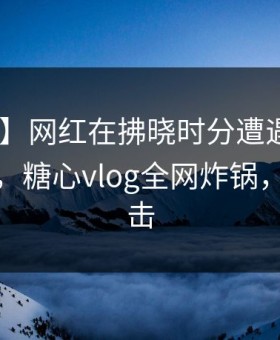 【独家】网红在拂晓时分遭遇真相 争议四起，糖心vlog全网炸锅，详情直击