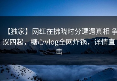 【独家】网红在拂晓时分遭遇真相 争议四起，糖心vlog全网炸锅，详情直击
