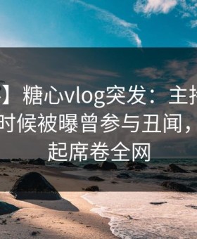 【爆料】糖心vlog突发：主持人在今晨早些时候被曝曾参与丑闻，争议四起席卷全网